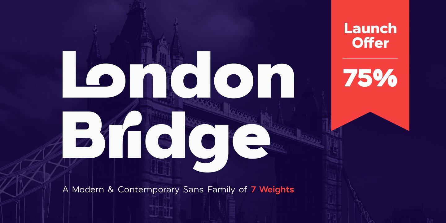 Beispiel einer London Bridge Regular-Schriftart